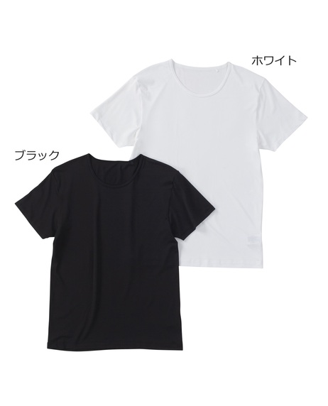 紳士用　Tシャツ　半袖　丸首　接触冷感メッシュ